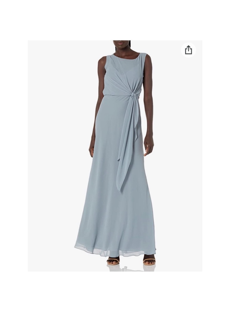 Jenny Yoo Dusty Blue Paltrow Dress |Sleeveless Knot-Detail Maxi Dress